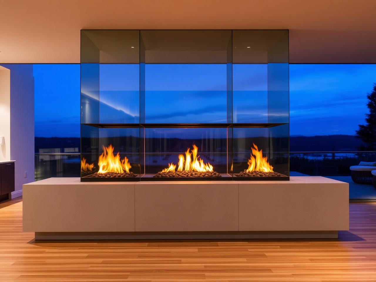Three-sided glass divider